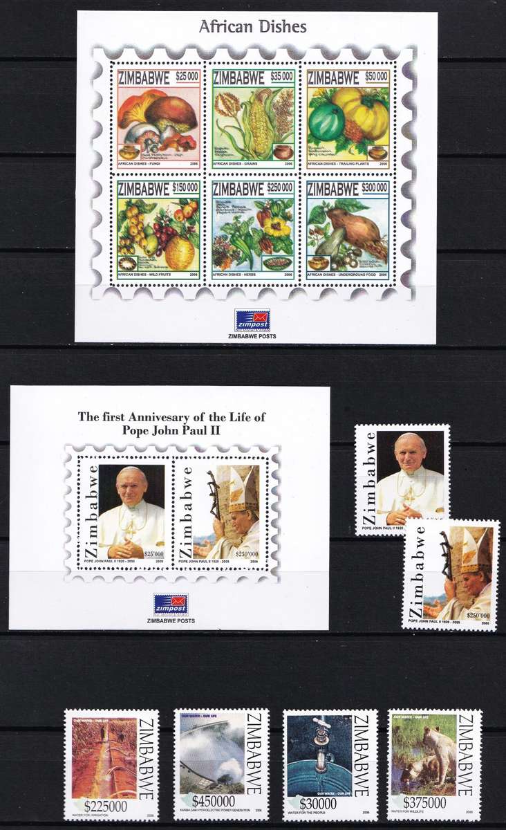 2006 Zimbabwe UMM(**) Year Issues & Minisheets - Some Very Scarce/Difficult