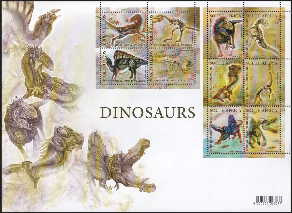 2009 RSA Dinosaurs Full UMM(**) Sheetlet, 2 x FDC & 3D Glasses  @ CV  R720+