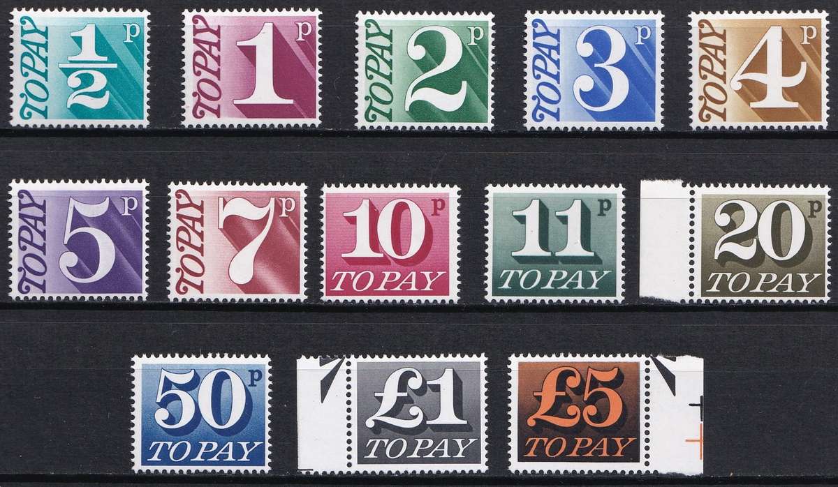 1970/77 Great Britain Postage Dues UMM(**) Set tof 13  @ R1,100+