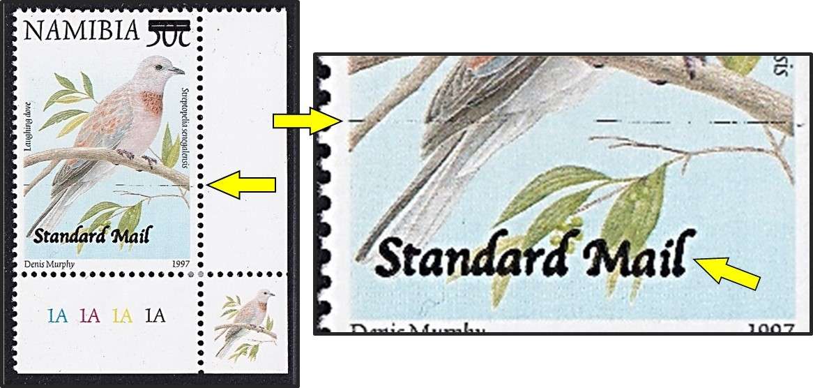 1997 Namibia Surcharge Issue  UMM(**) SACC.481 Thick Surcharge & Black Print Line - RARE