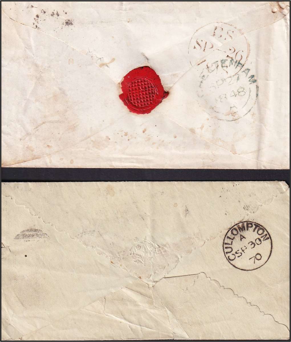 1d GB Reds Postal History Lot (x7) - Covers/Wrappers/Postmarking - SG.8/SG.17/SG.43
