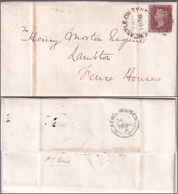 1d GB Reds Postal History Lot (x7) - Covers/Wrappers/Postmarking - SG.8/SG.17/SG.43