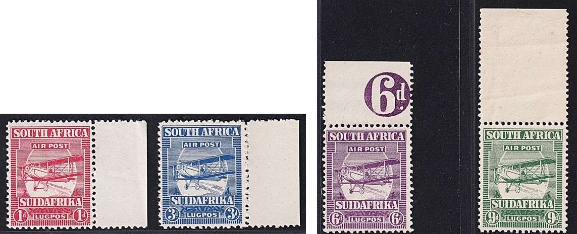 1925 Union 1st Airmail UMM(**) Marginal set of 4  @ CV  R2,400