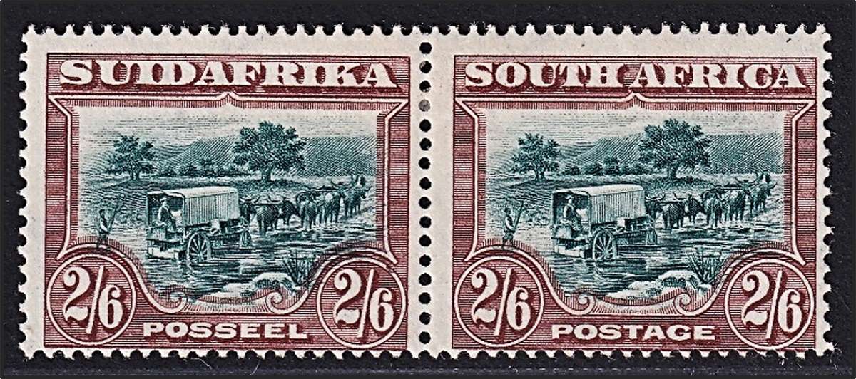 1927 Union London Print 2/6 MM(*) Pair, CC.37  @ CV  R4,000