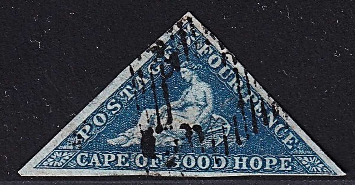 1863/4 CoGH 4d Triangle CC.15a Blue - 3 x Good Margins @ R3,000