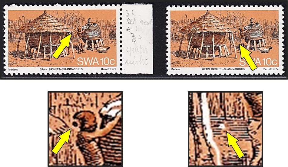1977 SWA CC.311 UMM(**) Varieties -  White & Black Spots