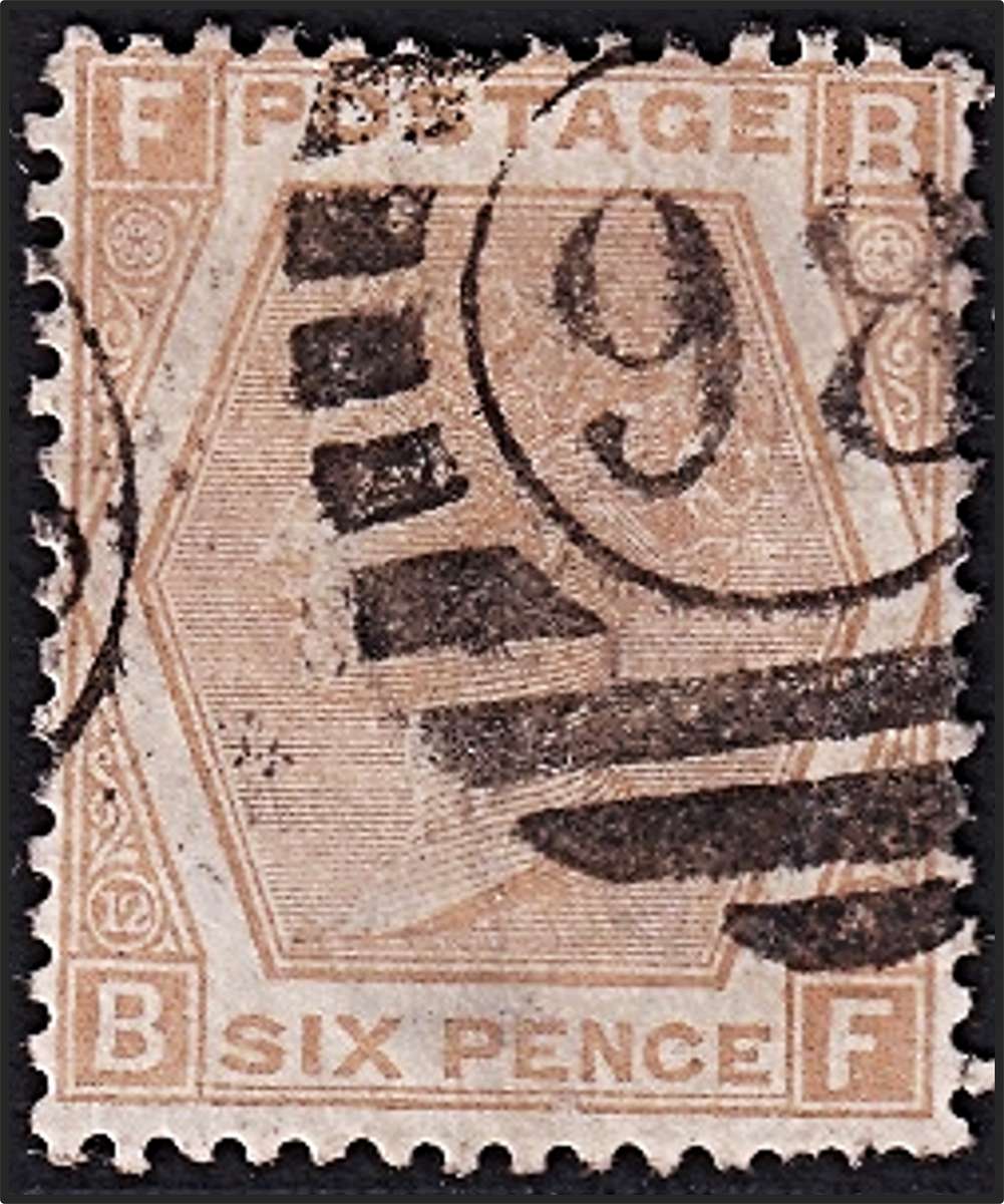 1872 Great Britain QV 6d Pale Buff, SG.123, Plate 12  @ CV  R7,250+