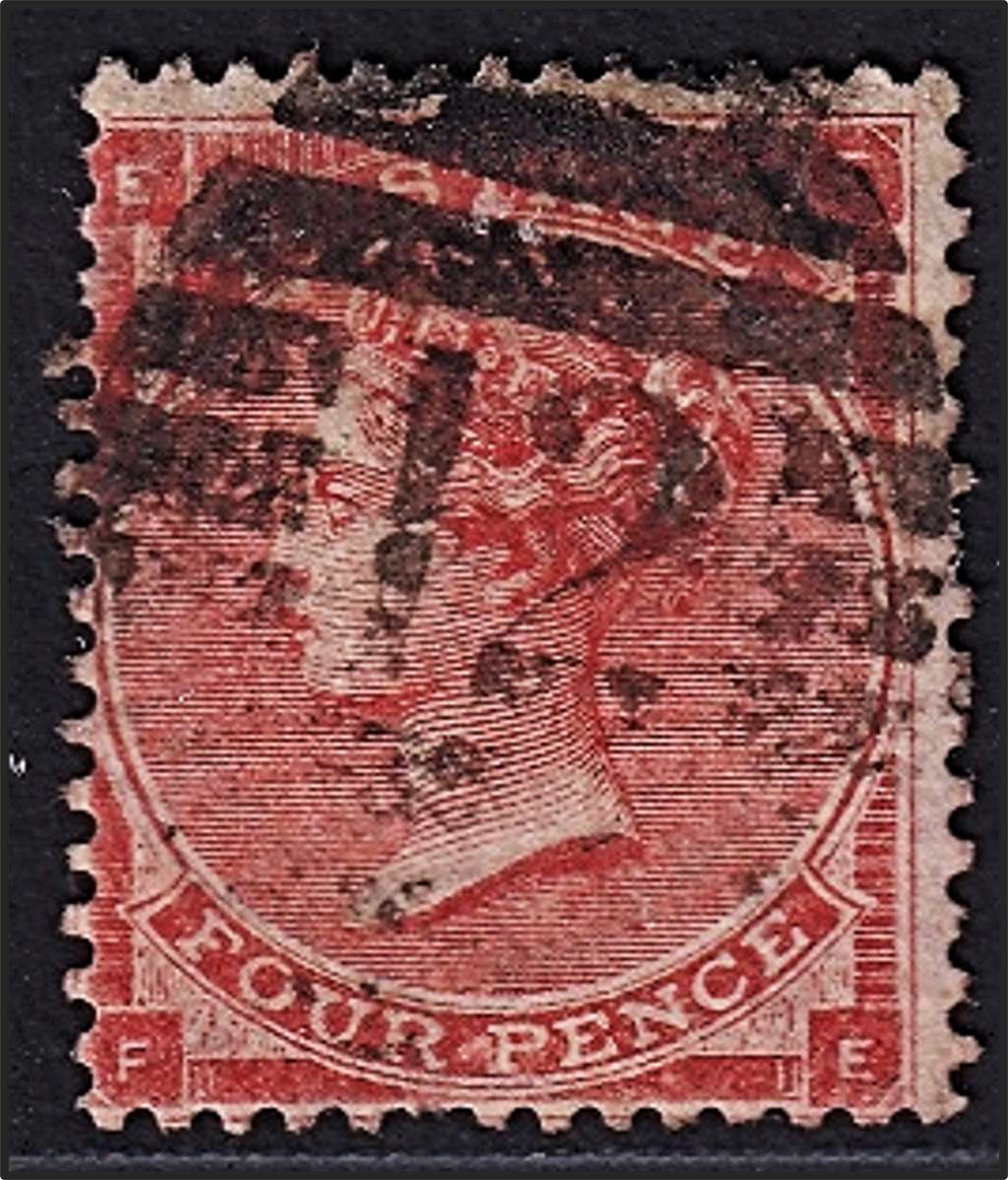 1862 Great Britain QV 4d Pale Red, SG.80 @ CV  R3,250+