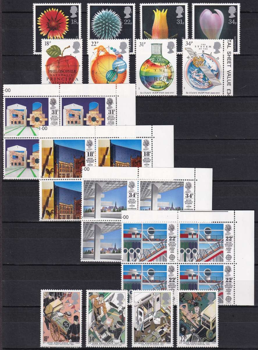 1984-1988 Great Britain Mint Sets & Scarce Gutter Pairs UMM(**)  @ CV  R3,850+