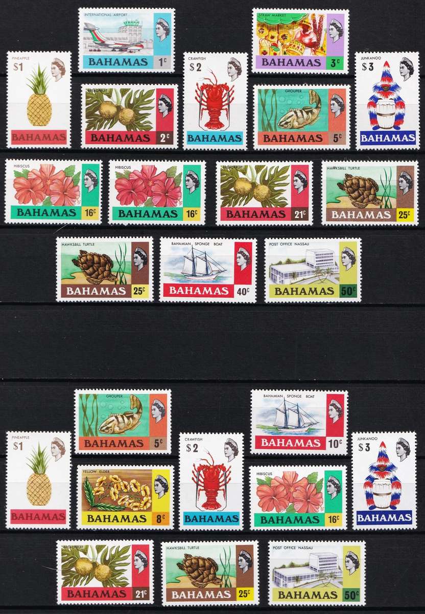 1976 Bahamas MM(*) Definitive Sets SG.460/473 & SG.463a/473a @ R1,500+