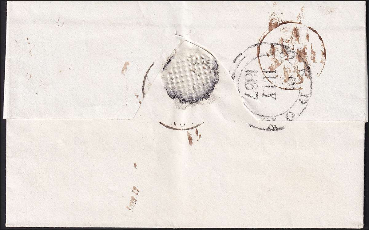 1837 French Wrapper from Calais-Angleterre to Lyon