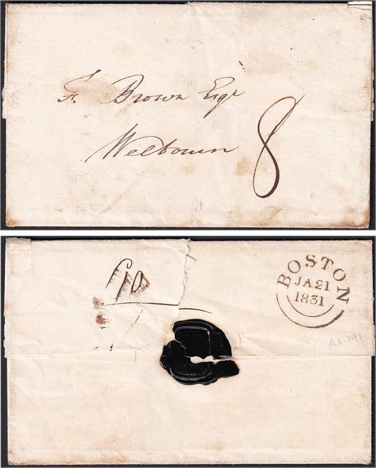 1831 Great Britain Wrapper from Meltown-Kinaresborough to Boston(USA)
