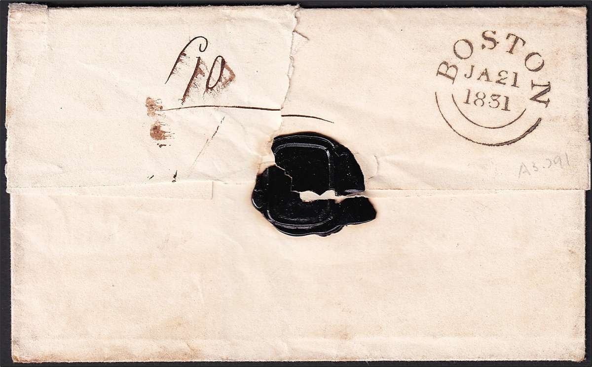 1831 Great Britain Wrapper from Meltown-Kinaresborough to Boston(USA)