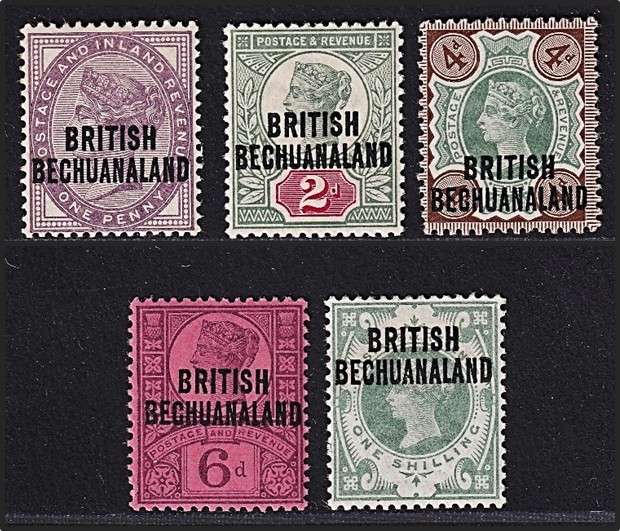1891 British Bechuanaland QVictoria UMM/MM Set (CC.33/7)  @ CV  R1,050