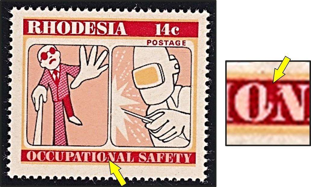 1975 Rhodesia 14c UMM(**) Listed Variety - Broken "ON"