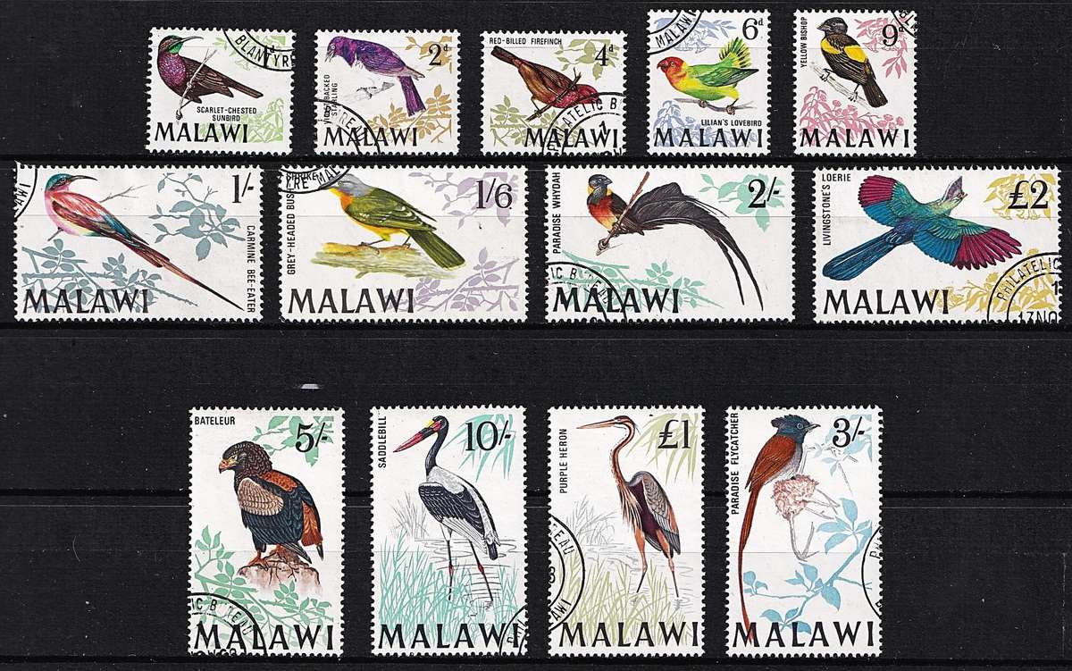 1968 Malawi Birds VFU Full Set of 13  @ CV  R2,180+