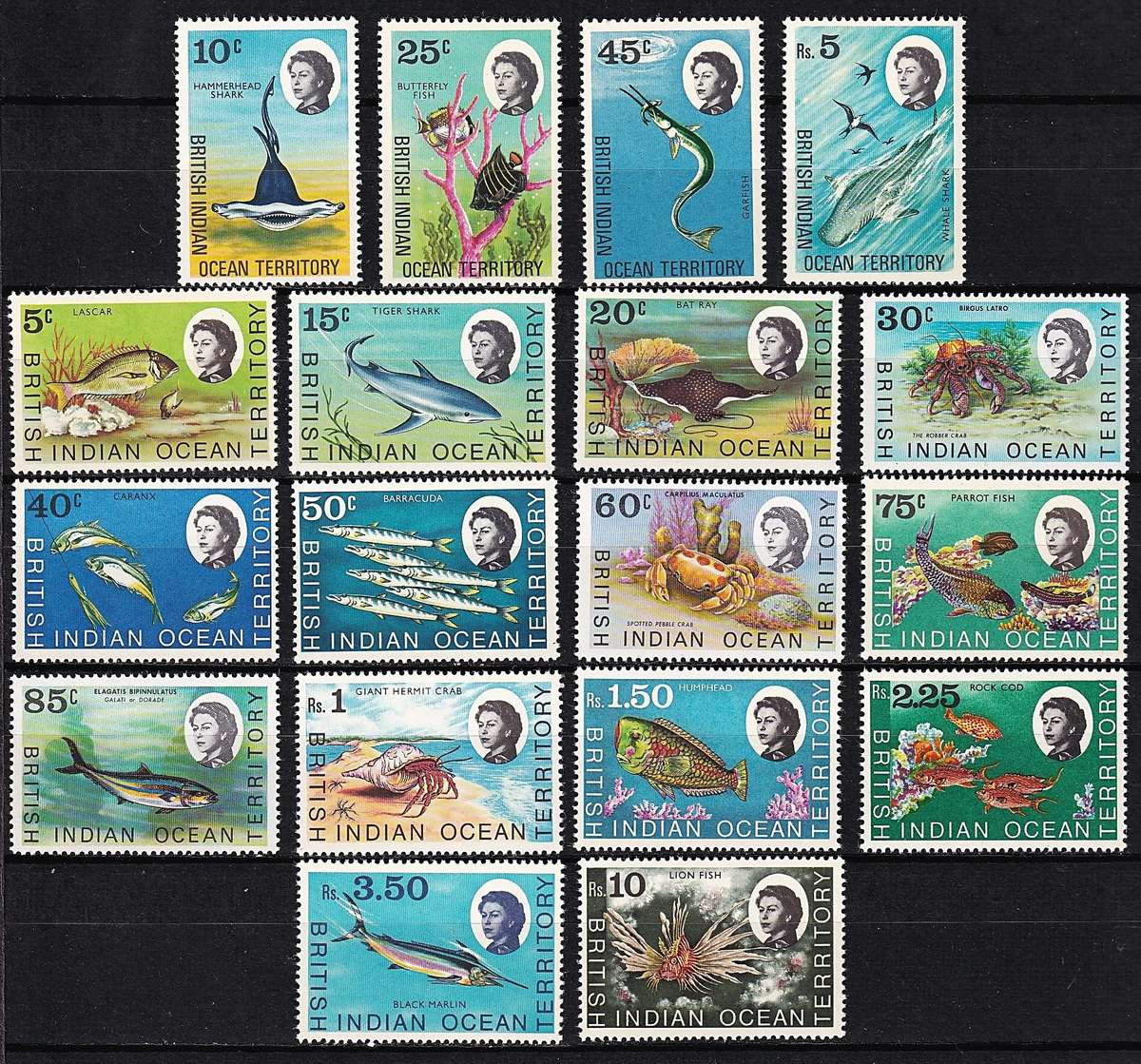 1968 British Indian Ocean Territory Full MM(*) Thematic Set  @ CV  R1,650+