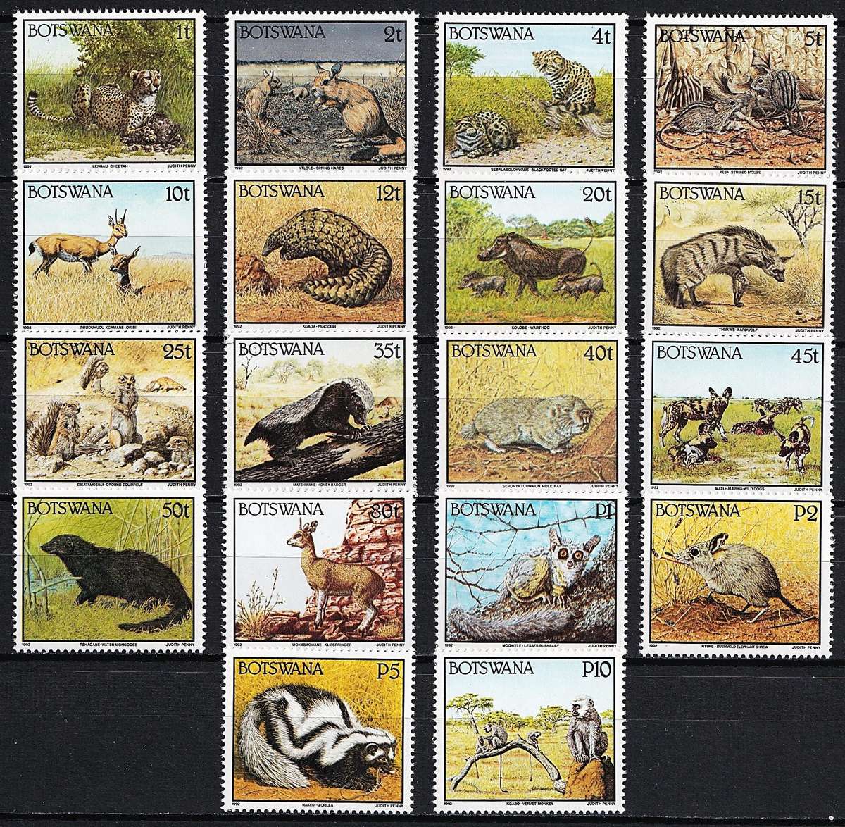 1992 Botswana Animal UMM(**) Thematic Set  @ CV  R900+