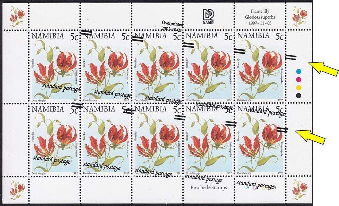 2002 Namibia SACC.413 UMM(**) Major Surcharge Shift, Skewing & Offset on Back - RARE