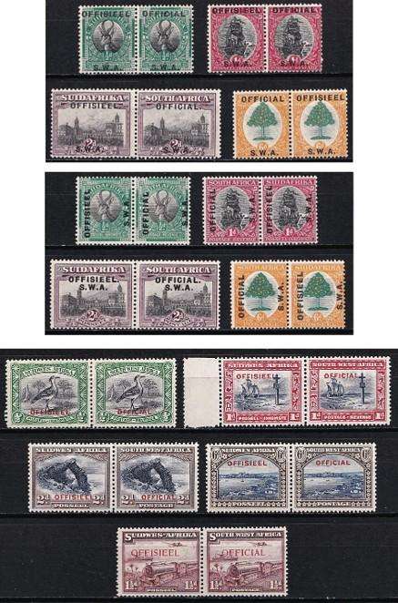 1929/38 SWA Officials CC.5-CC.17 MM(*) Complete Sets