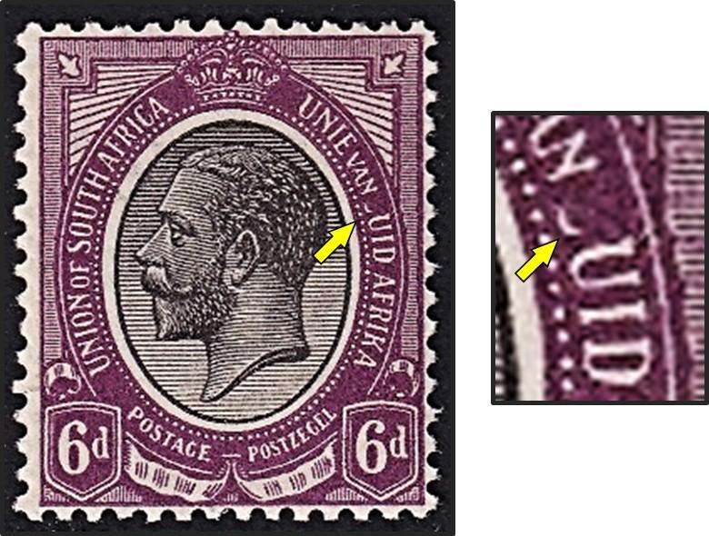 1913 Union 6d MM(*) Listed Variety - Missing "Z" in ZUID  @ CV  R2,500