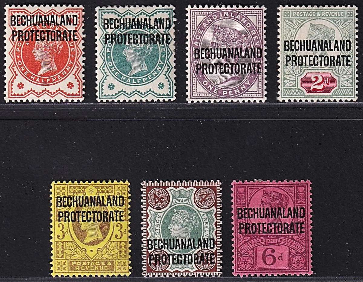 1897 Bechuanaland Protectorate Queen Victoria Mint Set of 7 Stamps