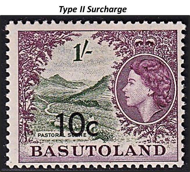 1961 Basutoland 10c Surcharge, Scarce Type II UMM(**), CC.64a  @ CV  R5,000