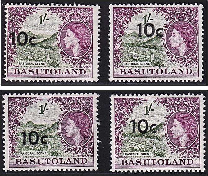 1961 Basutoland 10c UMM(**) Surcharged, CC.64 with Surcharge in Different Positions
