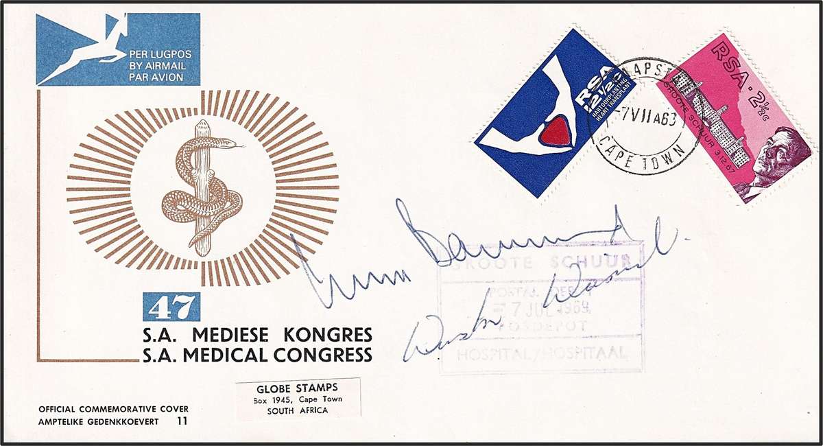 1963 SA Medical Congress Cover Signed by DR CHRIS BARNARD
