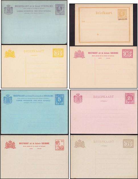 8 x Early Suriname Unused Postcards - Great Lot!