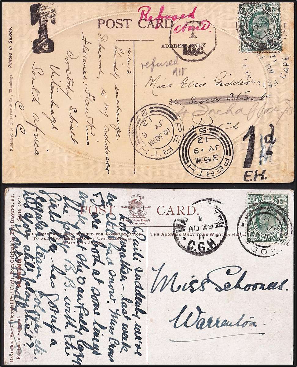 15 x Transvaal KEVII Post Cards 1900/12 - Rhodes, Knights, De Rust & Other Scarce PMs!
