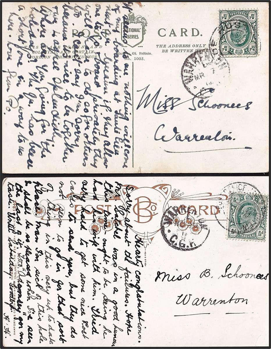 15 x Transvaal KEVII Post Cards 1900/12 - Rhodes, Knights, De Rust & Other Scarce PMs!