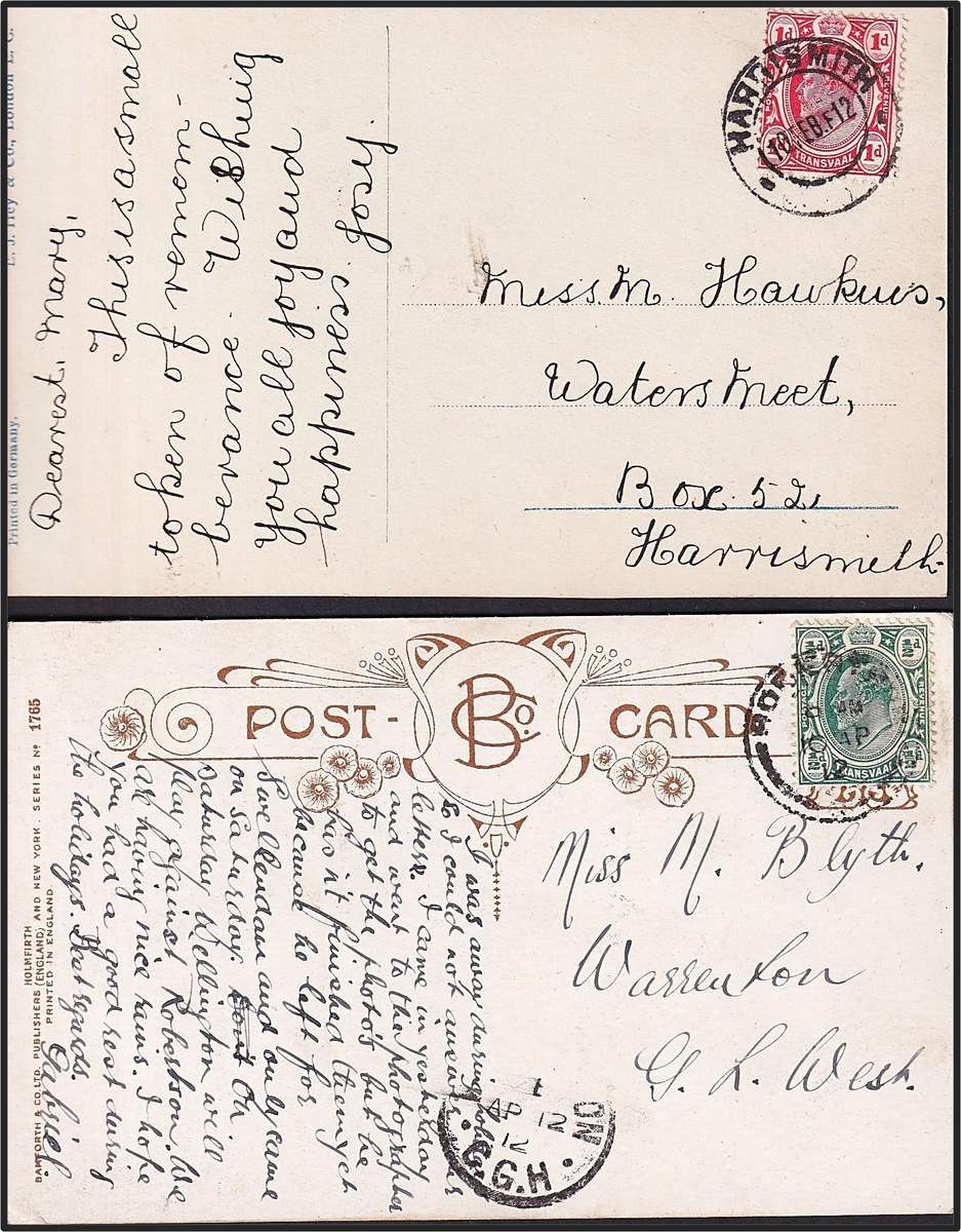 15 x Transvaal KEVII Post Cards 1900/12 - Rhodes, Knights, De Rust & Other Scarce PMs!