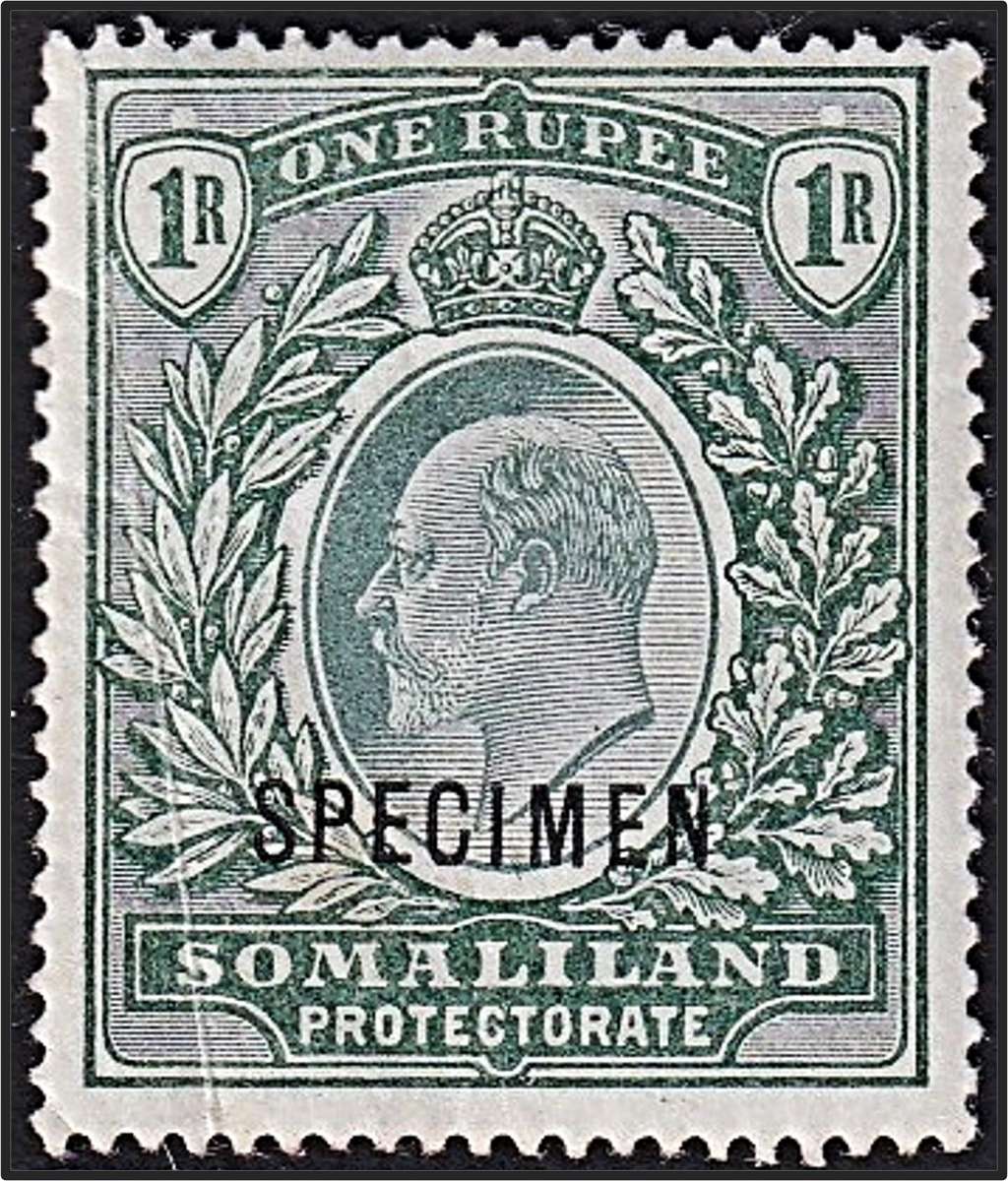 1905 Somaliland 1 Rupee KEVII, SG.41 MM(*) - Overprinted SPECIMEN