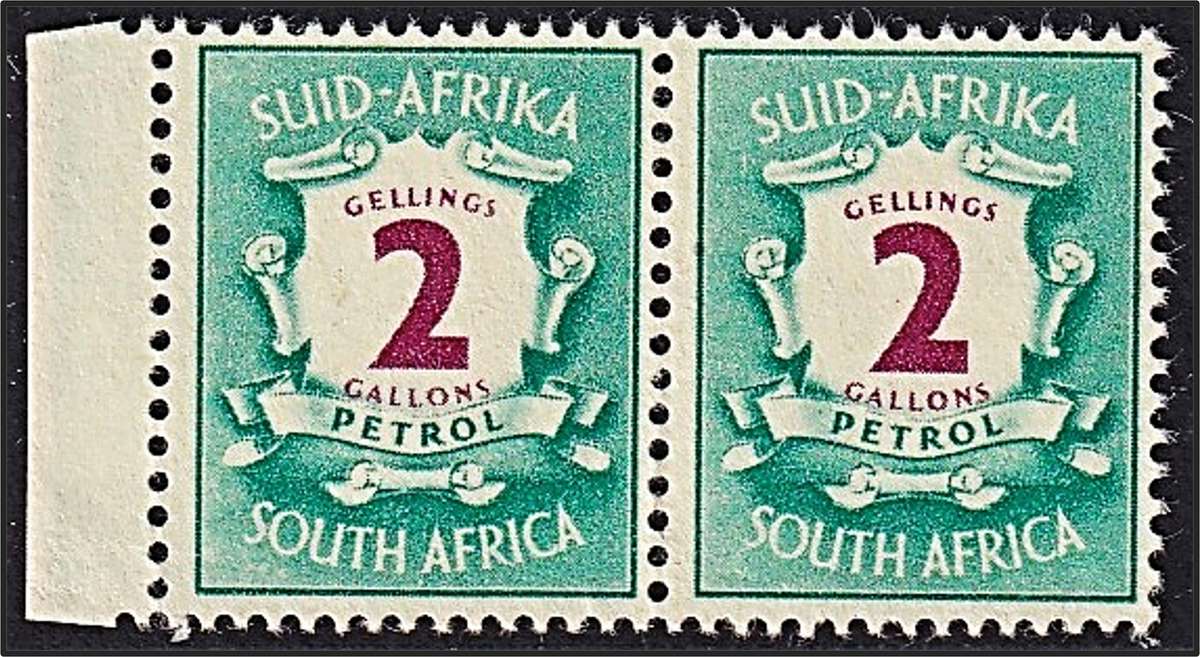 Union Petrol Labels Mint Marginal Pair