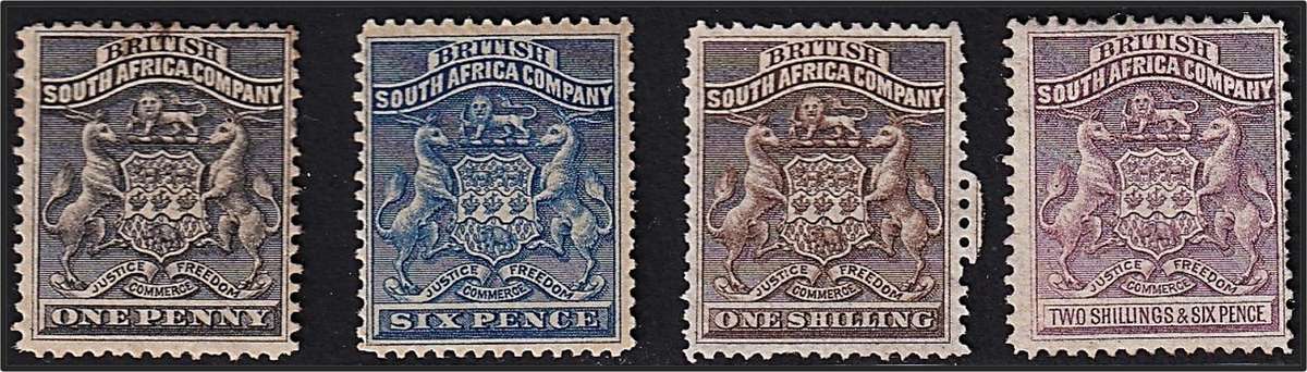 1892 BSAC CC.1/2/4/6 Mint(*)  @ CV  R3,300
