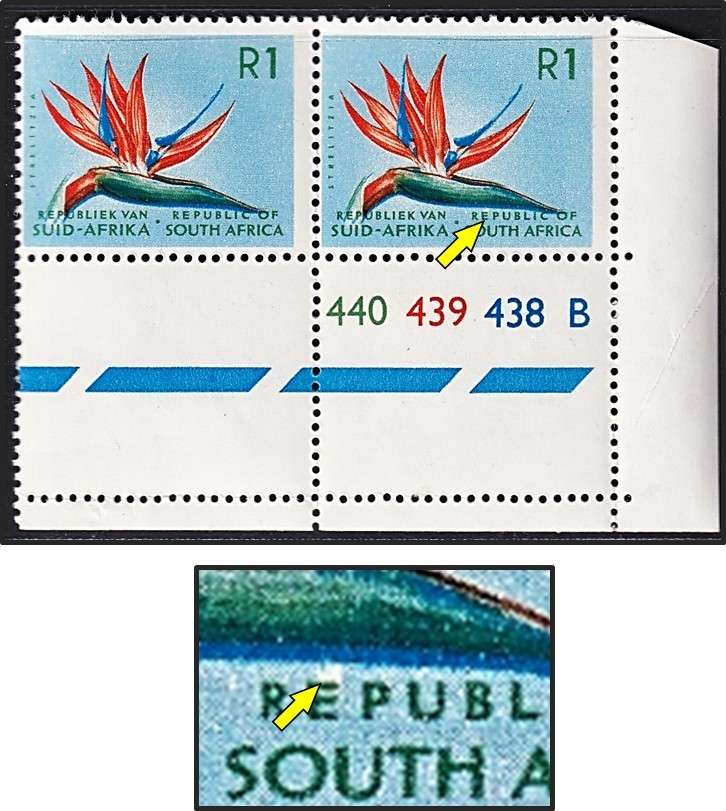 1971 RSA R1 UMM(**) Control CC.273a Variety - White Blob above "E"