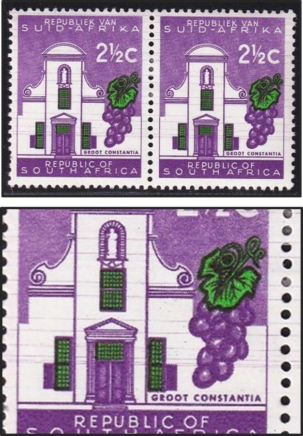 1964 RSA 2½c MM(*)  Flaw - Numerous Horizontal DR Blade Flaws