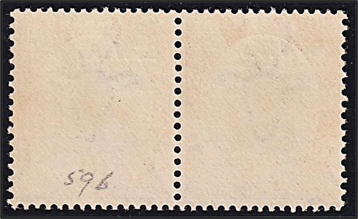 1927 SWA 1d UMM(**) Piar with Opt to Left & RARE White Leaf Variety