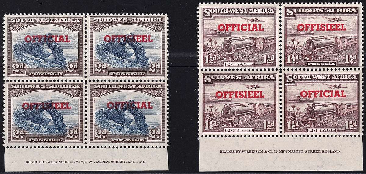 1951 SWA Officials CC.25 & 26 UMM(**) Inscriptional Blocks   @ CV  R1,395