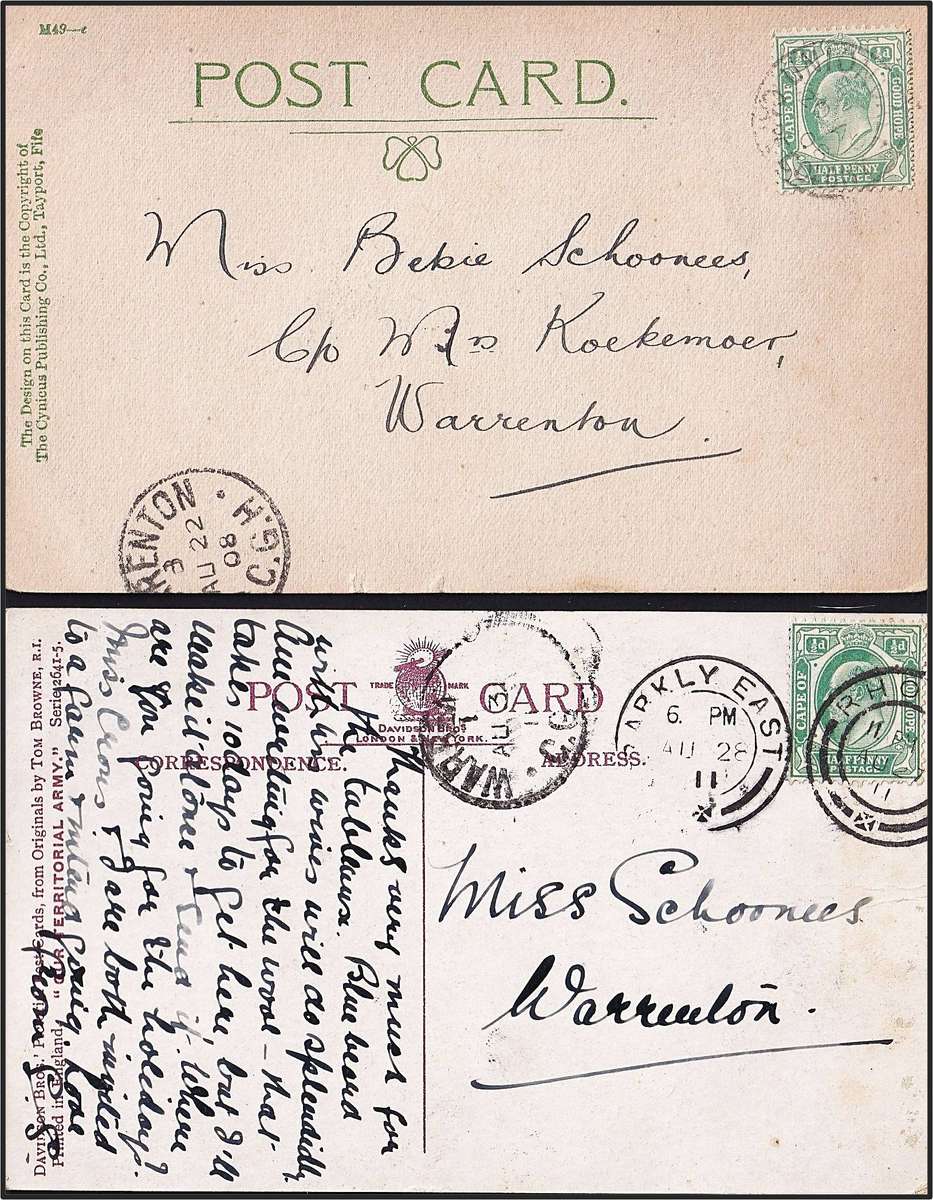 1904-1911 CoGH KEVII Issues on PCs x 12 - Great Postmark Lot!