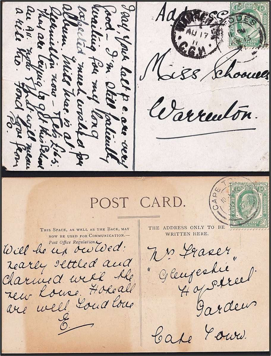 1904-1911 CoGH KEVII Issues on PCs x 12 - Great Postmark Lot!