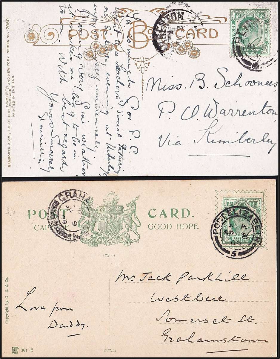 1904-1911 CoGH KEVII Issues on PCs x 12 - Great Postmark Lot!