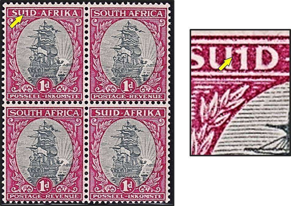 1934 Union 1d MM/UMM UHB Variety - "1" for "I" in SUID