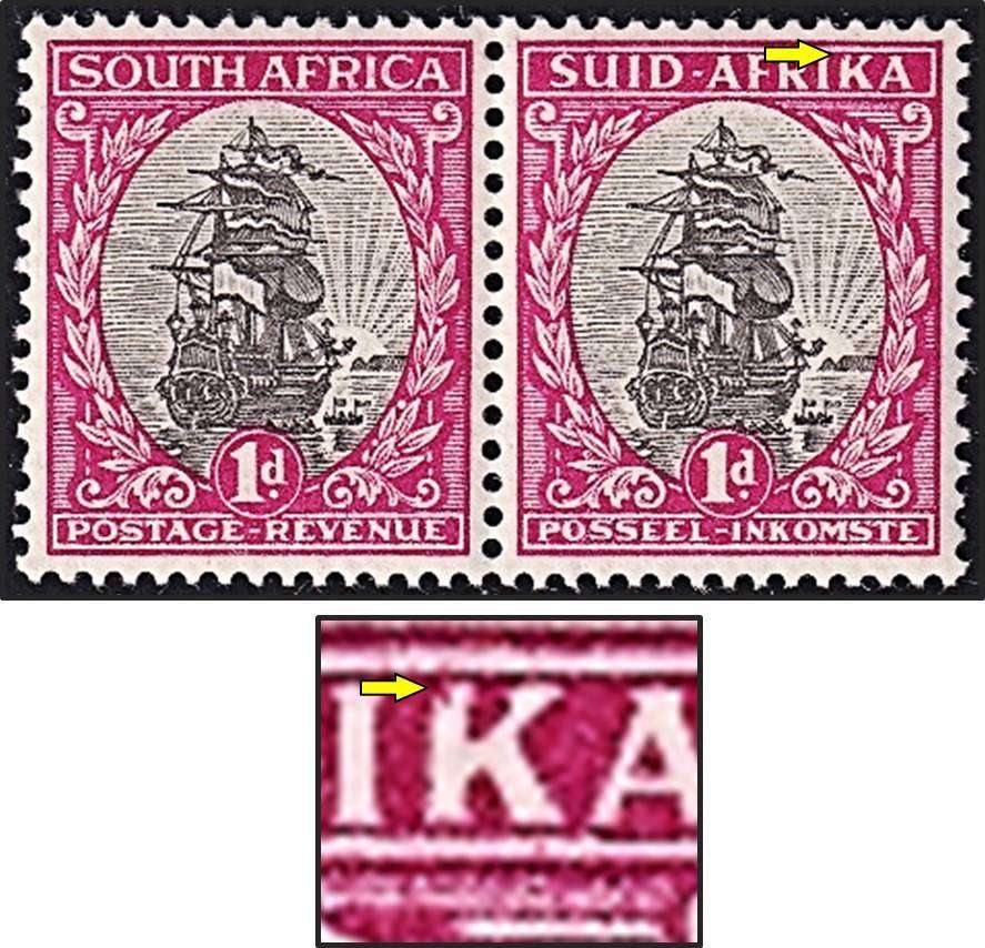 1934 Union 1d UMM(**) Variety -  Broken "K" - Scarce!