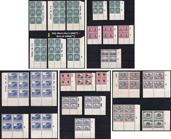 1947/54 Union Pictorial UMM(**) Set in Control Blocks - Most Issues/Var  @ Huge CV  R21,385+