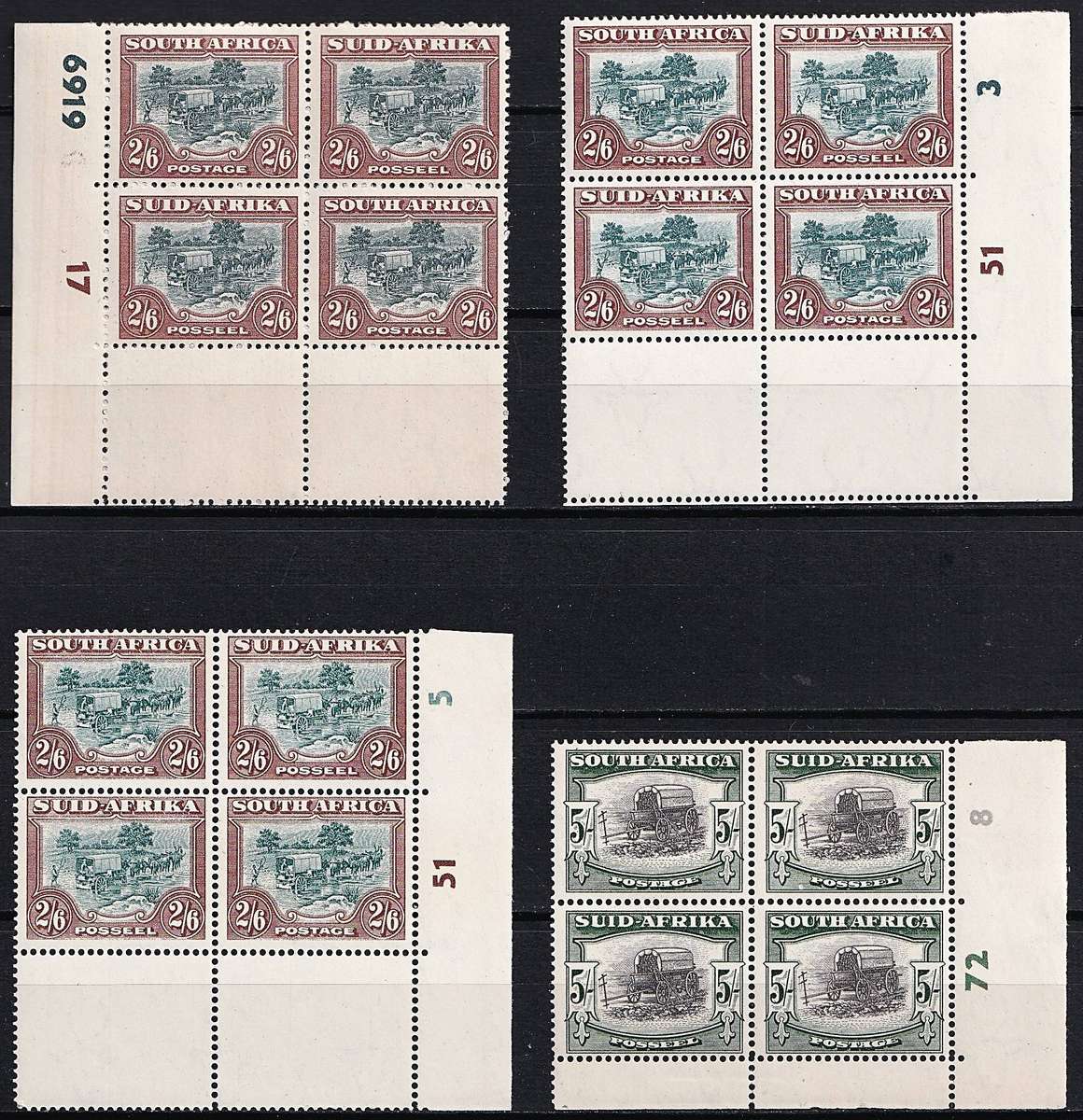 1947/54 Union Pictorial UMM(**) Set in Control Blocks - Most Issues/Var  @ Huge CV  R21,385+