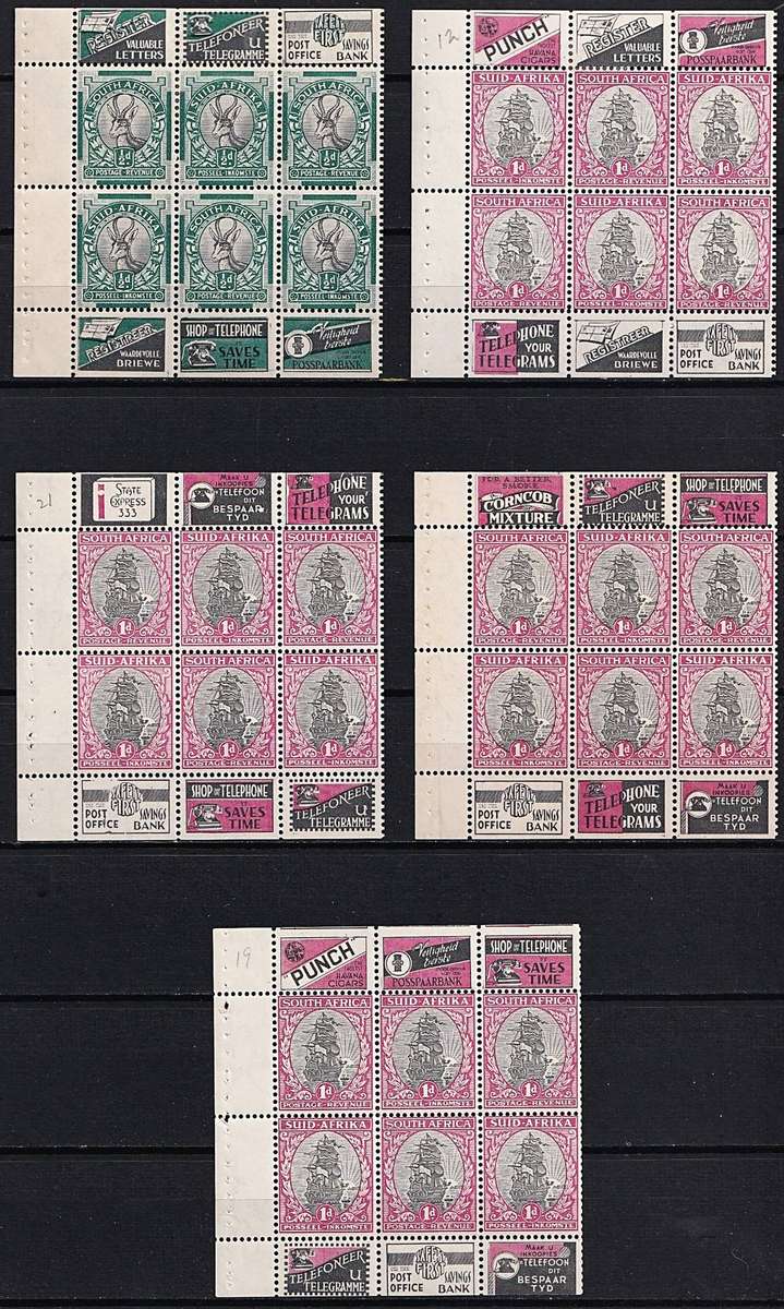 1935 Union High Value Booklet No.10 Panes, All with different Adverts - Scarce Lot!