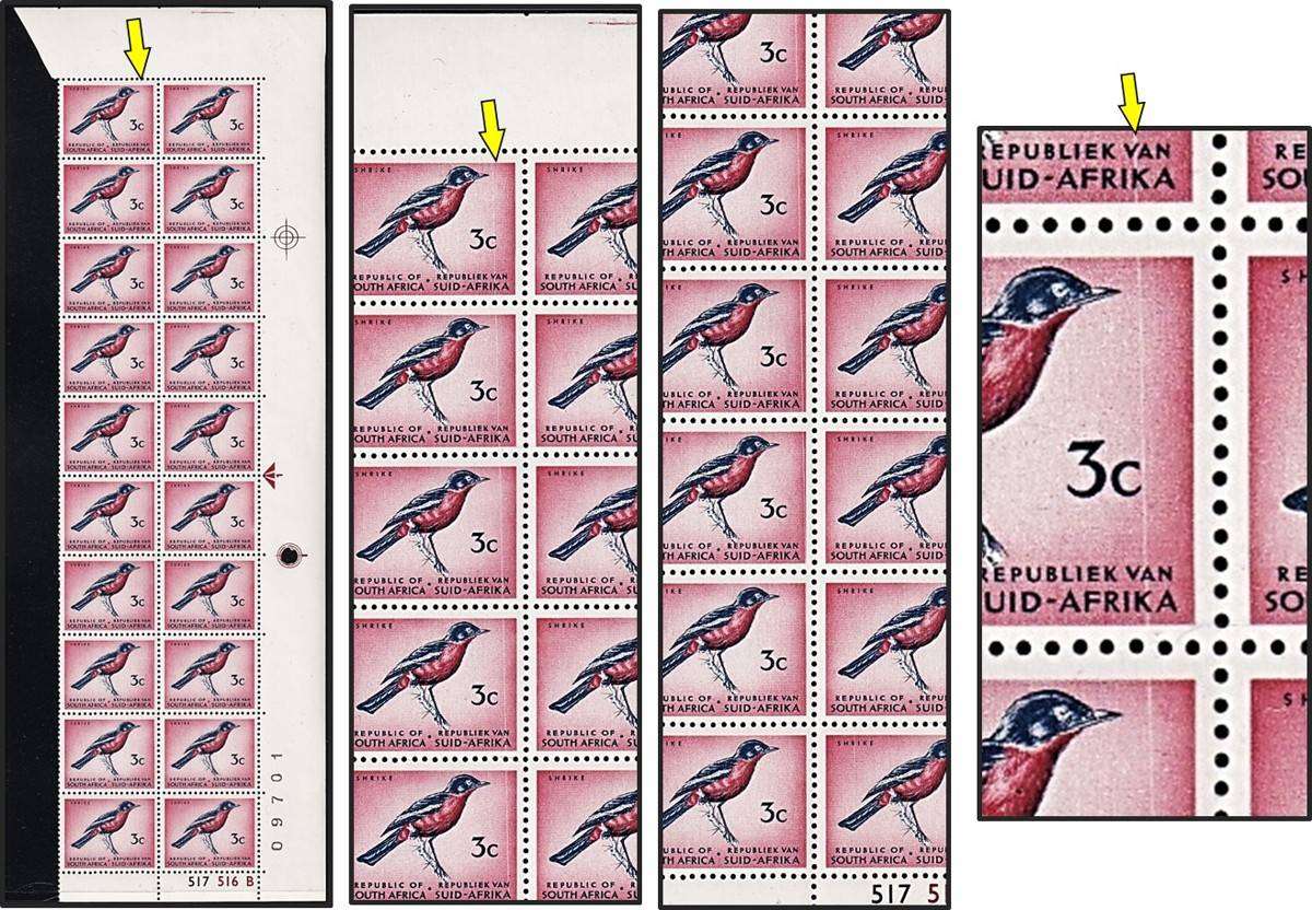 1973 RSA 3c CC.328 UMM(**) - Prominent White Diagonal Line Through Design - Rare!