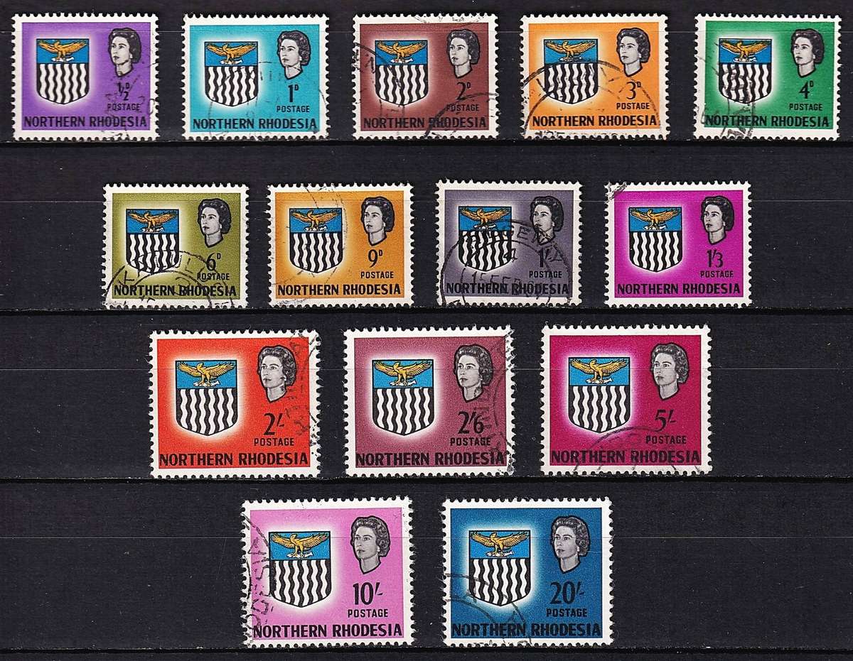 1963 Northern Rhodesia QEII Full Used Set @ CV  R1,470